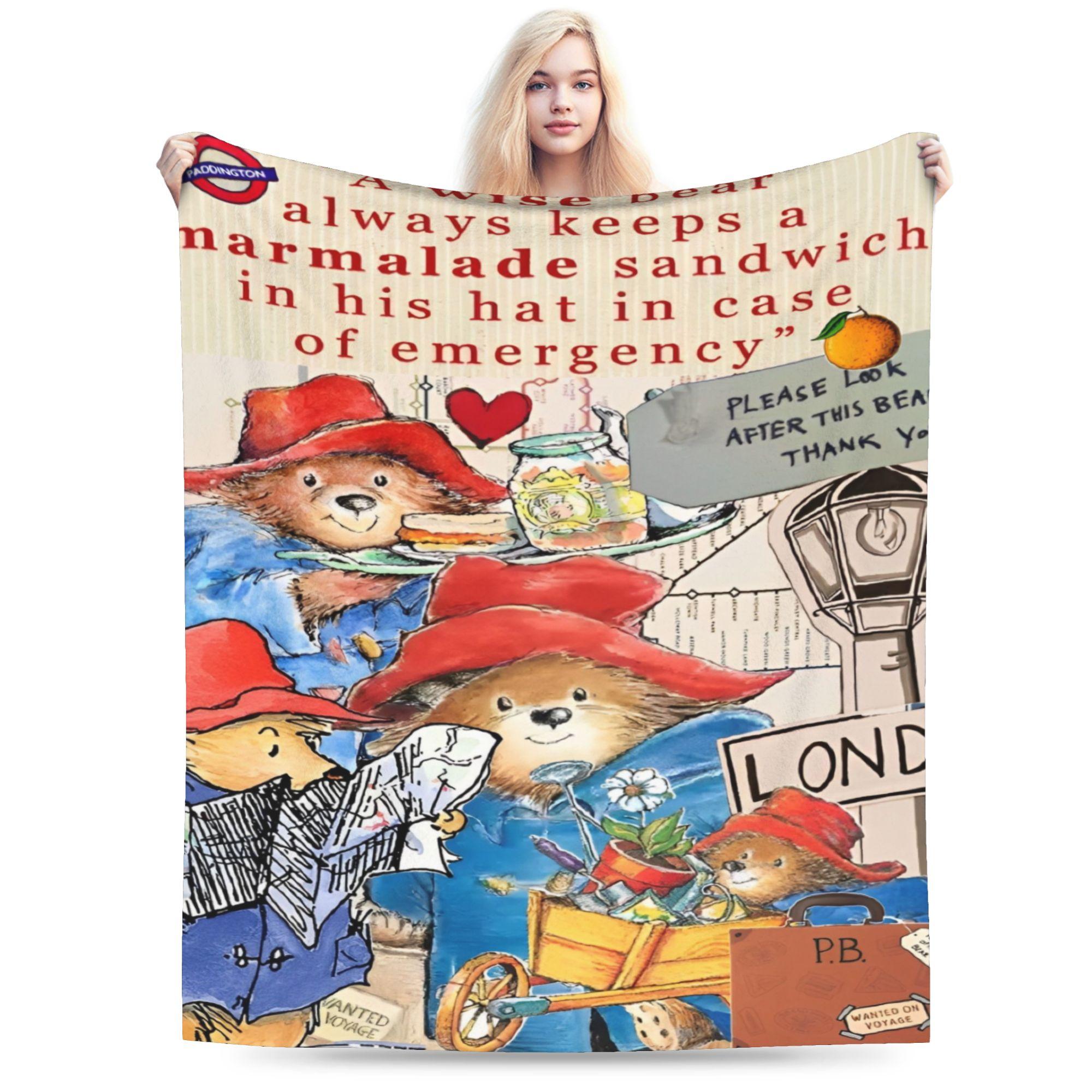 

Comfort Paddingtones Brown Bear blanket Accessories Home Decorative Throws And blankets Warm Flannel for Outdoor 100x150cm