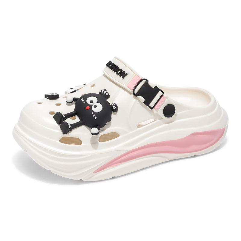 Clogs Sandals Women Garden Shoes Summer Outdoor Slides Black White Minimalism EVA Rubber Outside Beach Shoes