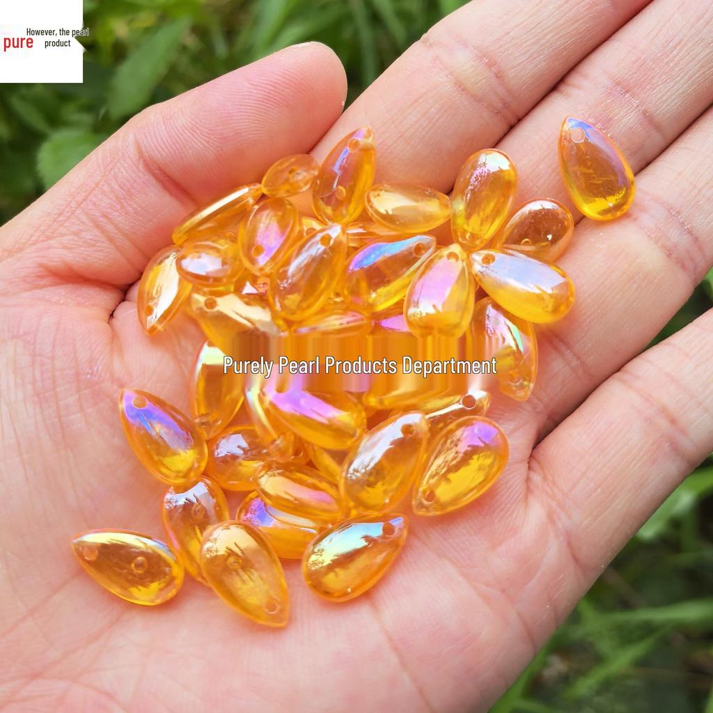 8x14mm Glossy Teardrop Beads for Handmade DIY Weaving, Hairpin Headdresses, and Tassel Pendants