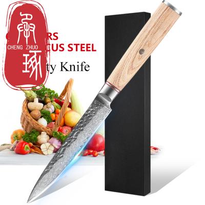 Multifunctional Knife Kitchen Knife Wooden Handle Professional Damascus Japanese Fruit Knife Sharp Meat and Fish Cutting Knife