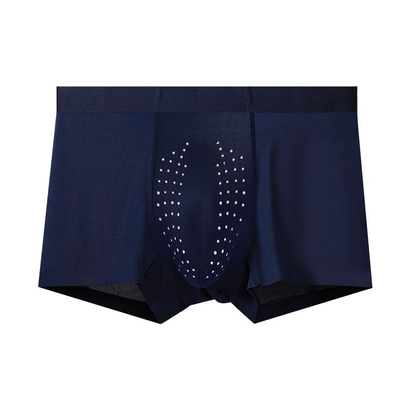 Men's Summer Lightweight Silk Anti Bacterial Breathable Comfortable Seamless Crotch Underwear
