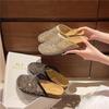 Sandals for Women's Summer New Style Luxury Brand Slippers Lightweight Round Head Shoes Water Diamond Flats Slides Women Sandals