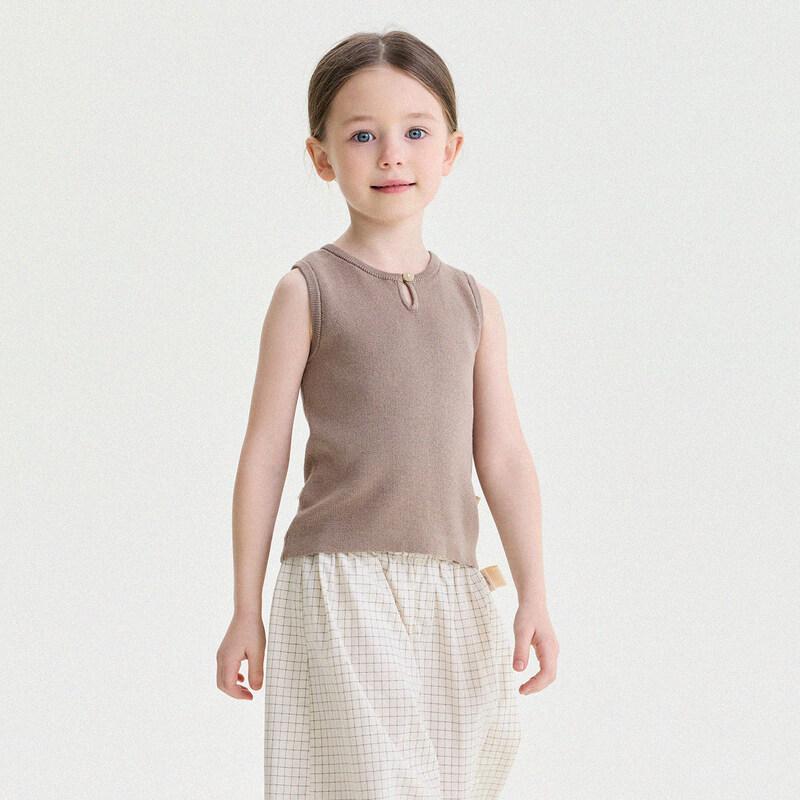 

Yun er Ma Girls Korean Style Long-Staple Cotton Knit Tank Top 130