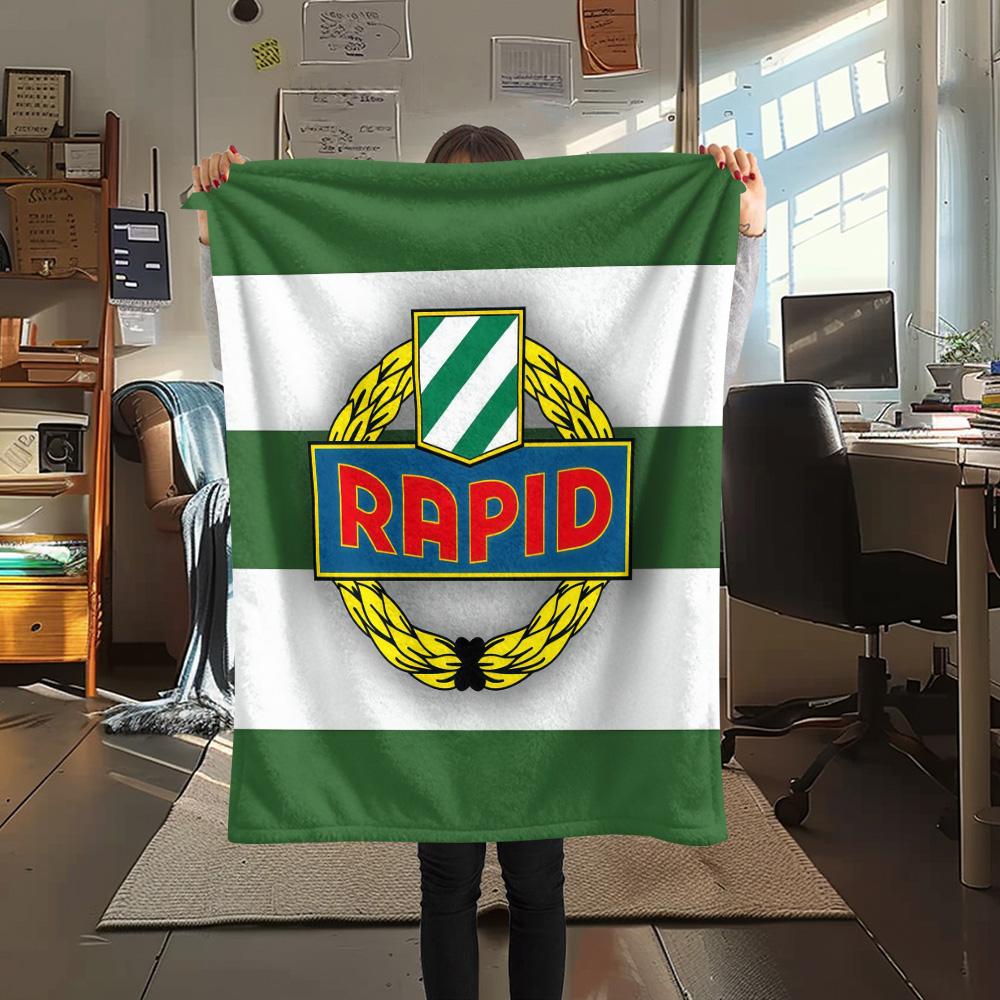 SK Rapid Wien Flannel Blanket, High Quality Comfortable for All Seasons, Home Decor, Warmth and Comfort