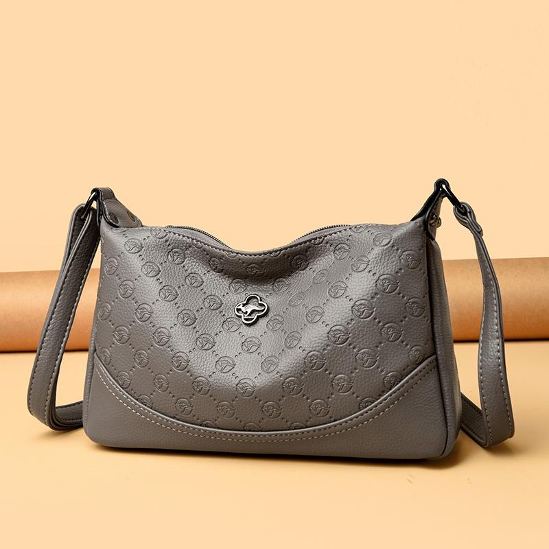 Embossed Crossbody Bag Women's Single-shoulder Bag Middle-aged Women's Mother Bag