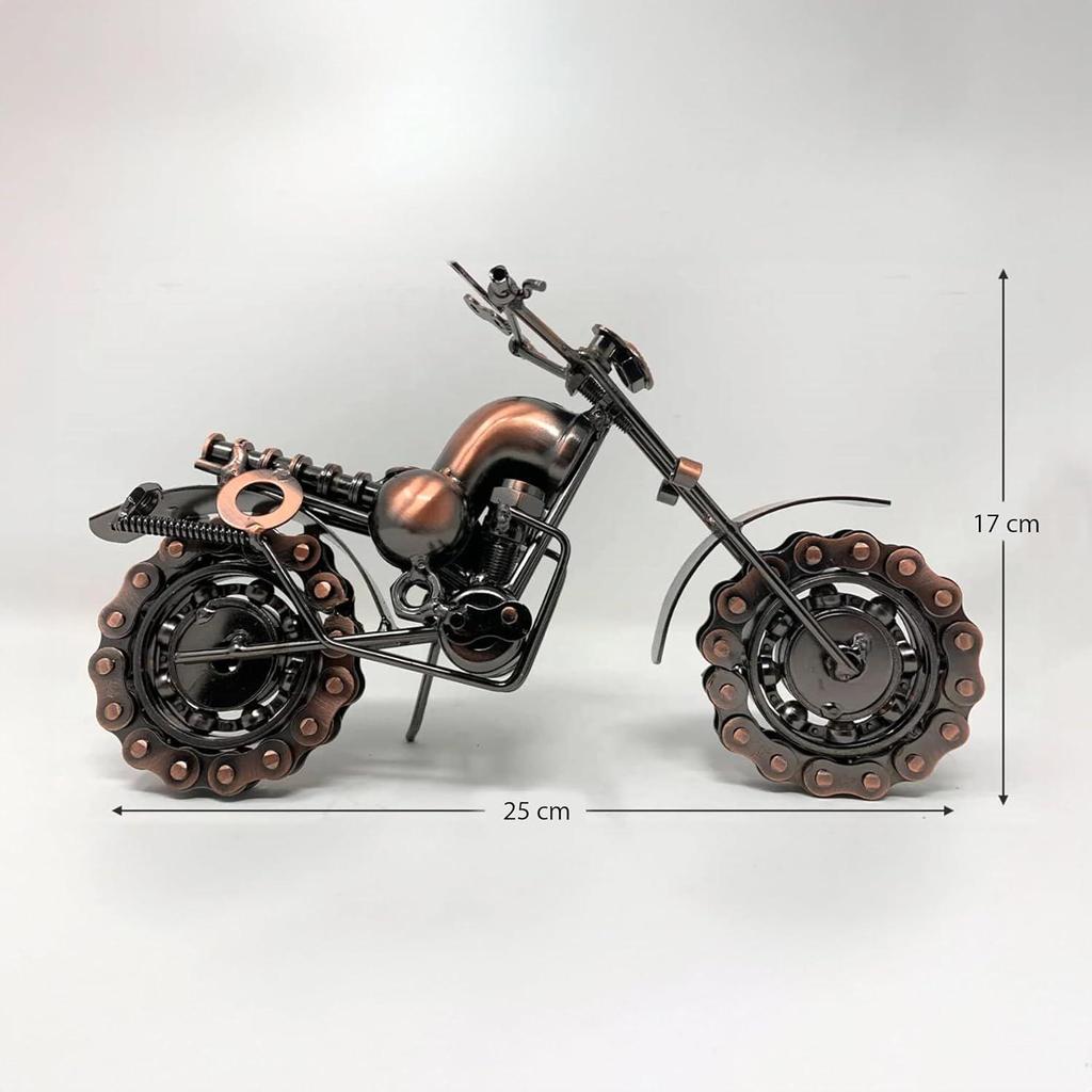 Motorcycle Gifts for Men Unique, Birthday Gifts for Men & Women Riders, Vintage Home Office Decor, Scrap Metal Motorcycle Art