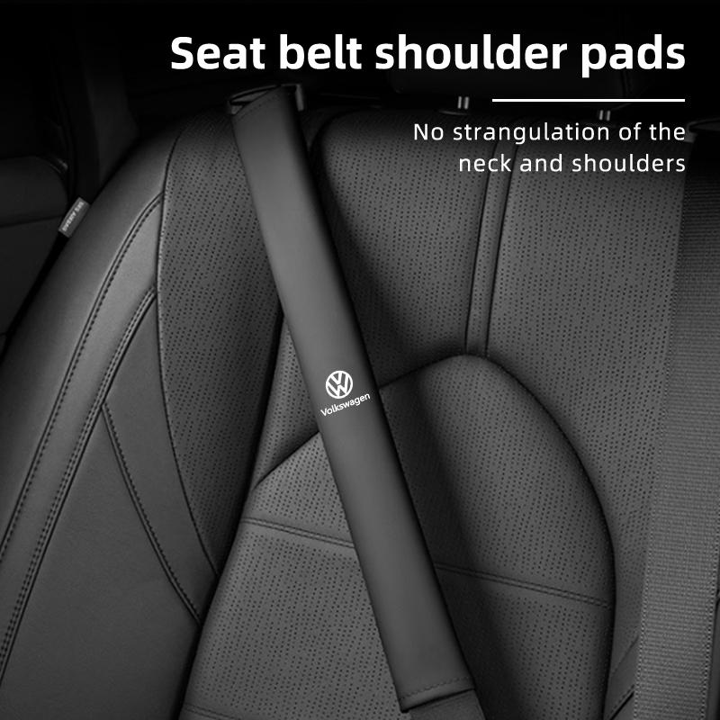 2pcs Car Safety Belt Shoulder Pads Leather Seat Belt Protector Cover For VW Scirocco Jetta Beetle Golf Polo Tiguan Sharan Touran