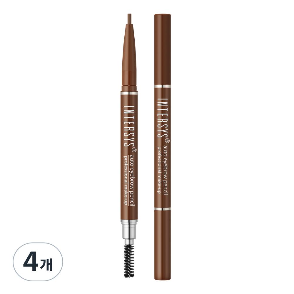 Intersys Auto Eyebrow Pencil, No. 5 Brown, 4 pcs.