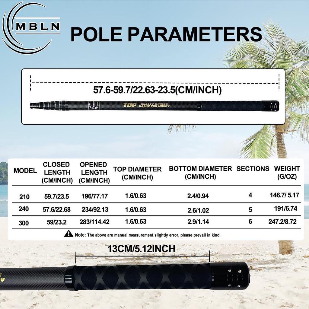 MBLN 3M Ультралегкий Карбоновий Телескопічний Підсак для Риболовлі