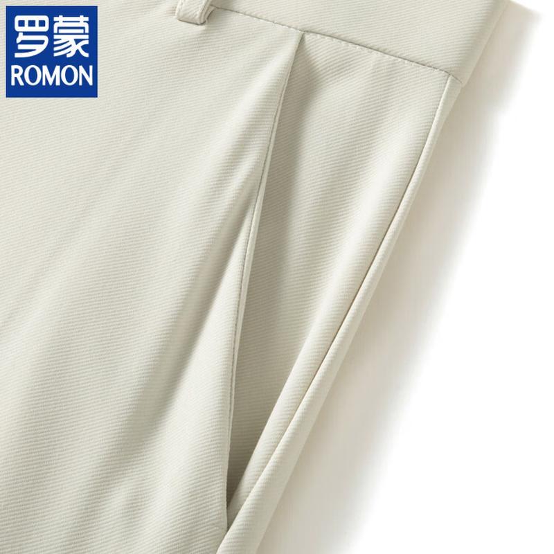 ROMON Men's Linen Silk Blend Straight-Leg Casual Pants