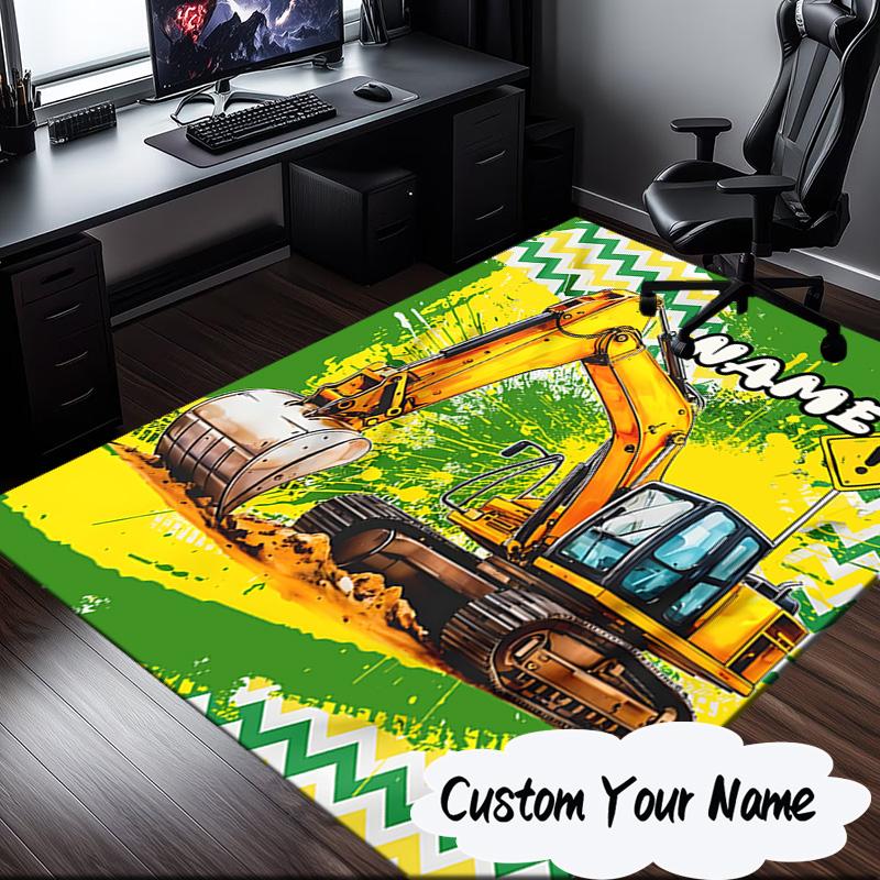 Custom Name School Bus Adventure Carpet, Chair Rug,Area Rug for Office Bedroom Living Rooms Bedroom, Doormat Decor Christmas Fan Gifts
