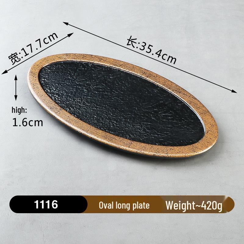 Melamine Imitation Porcelain Hot Pot & BBQ Plate with Handle