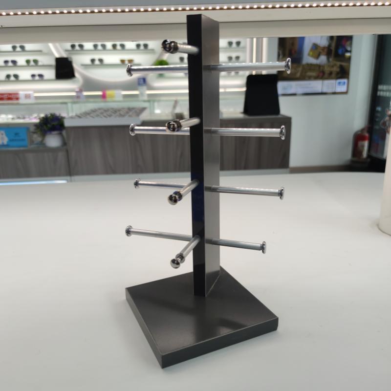 Wooden Double-Row Sunglasses Display Stand for Wayfarer Glasses