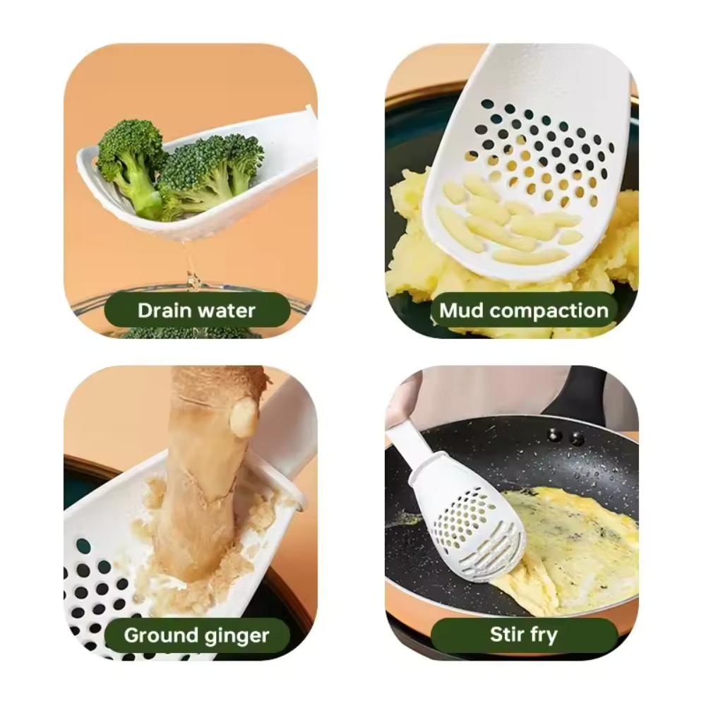 Kitchen Multifunctional Cooking Spoon Food Strainer Rice Scoop Potato Masher Baby Food Tool For Home Kitchen Daily Use