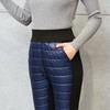 Plus Size Women's Down Cotton Trousers High Waist Winter Warm Pants Outer Wear Plus Velvet Padded Leggings