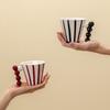 Simple Retro Striped Creative Ceramic Mug High Value Niche Design Couple Water Cup Breakfast Coffee Cup