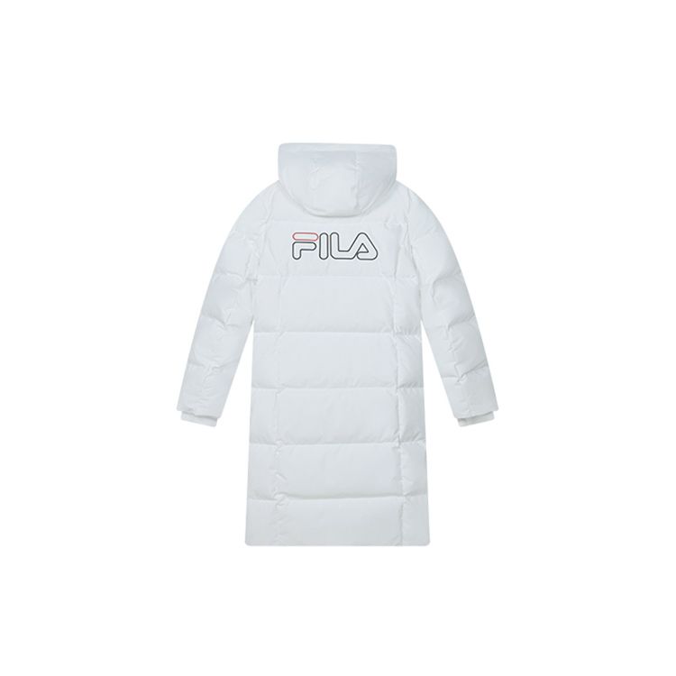 FILA FW23 Long Fashion Casual Loose Hooded Down Jacket Women outerwear Standard-White F11W349924F
