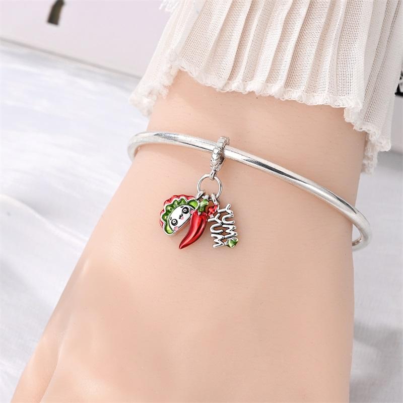 Party Series Charm Copper Feather Music Dance Dangle Pendant Fit Original Charm Bracelets Women Diy Jewelry Gift