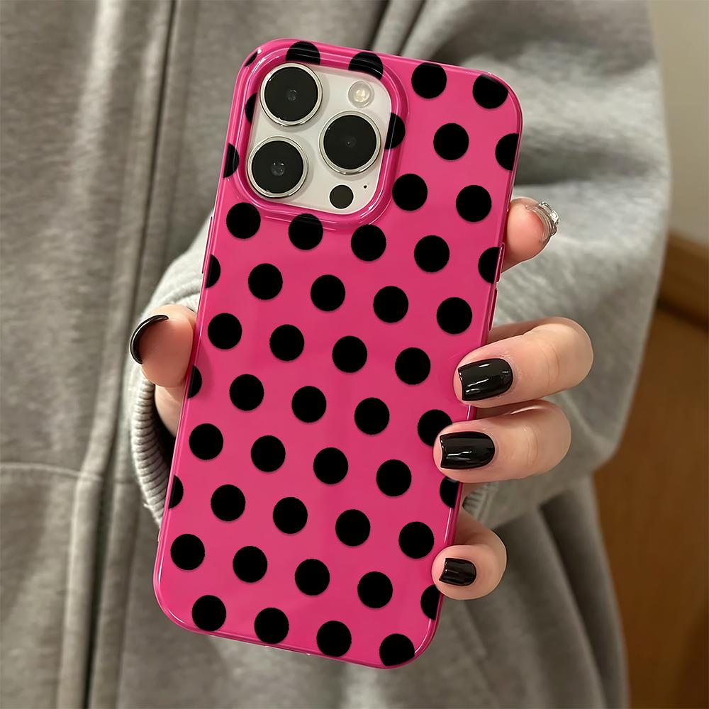 Phone Case For Iphone 11 Pro Max 16 15 Plus 14 17 Air 13 12 Black Dot Dot Wave Dot Soft Touch Flexible Anti Tear Cover