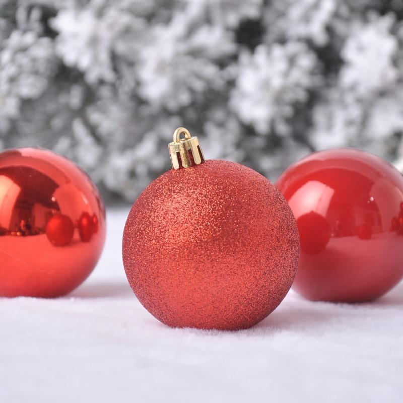 Christmas Ornament Balls 42 Pcs, 3 Cm Small Tree Baubles, Colorful Plastic Party Hanging Decorations, Holiday Party Decor Set