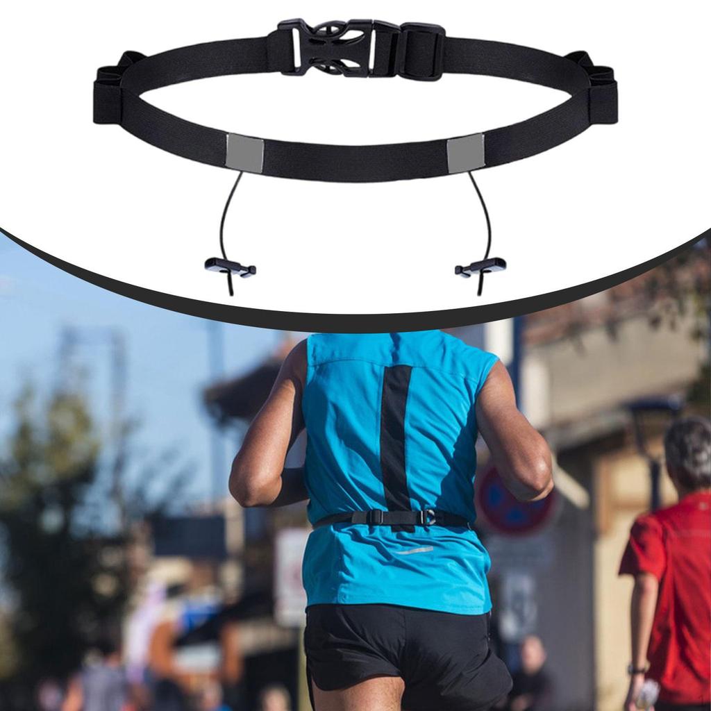 Adjustable Triathlon Number Belt with Loops, 6 Quick Release Food Ideal for Training,