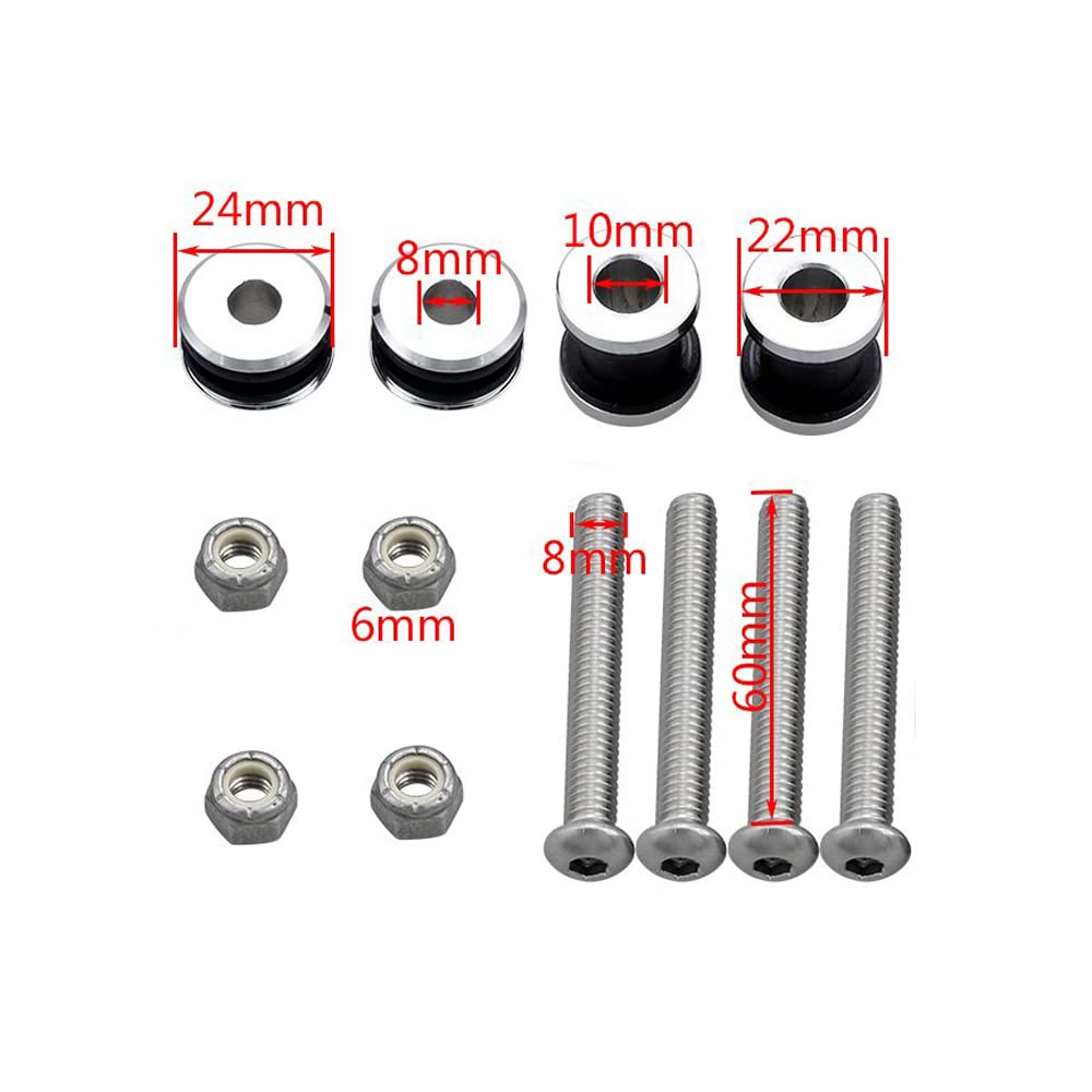 TCMI H-D Quick Release Docking Hardware Kit Fits Harley Sportster XL Removable Sissy Bar 2004-2020, Chrome #5