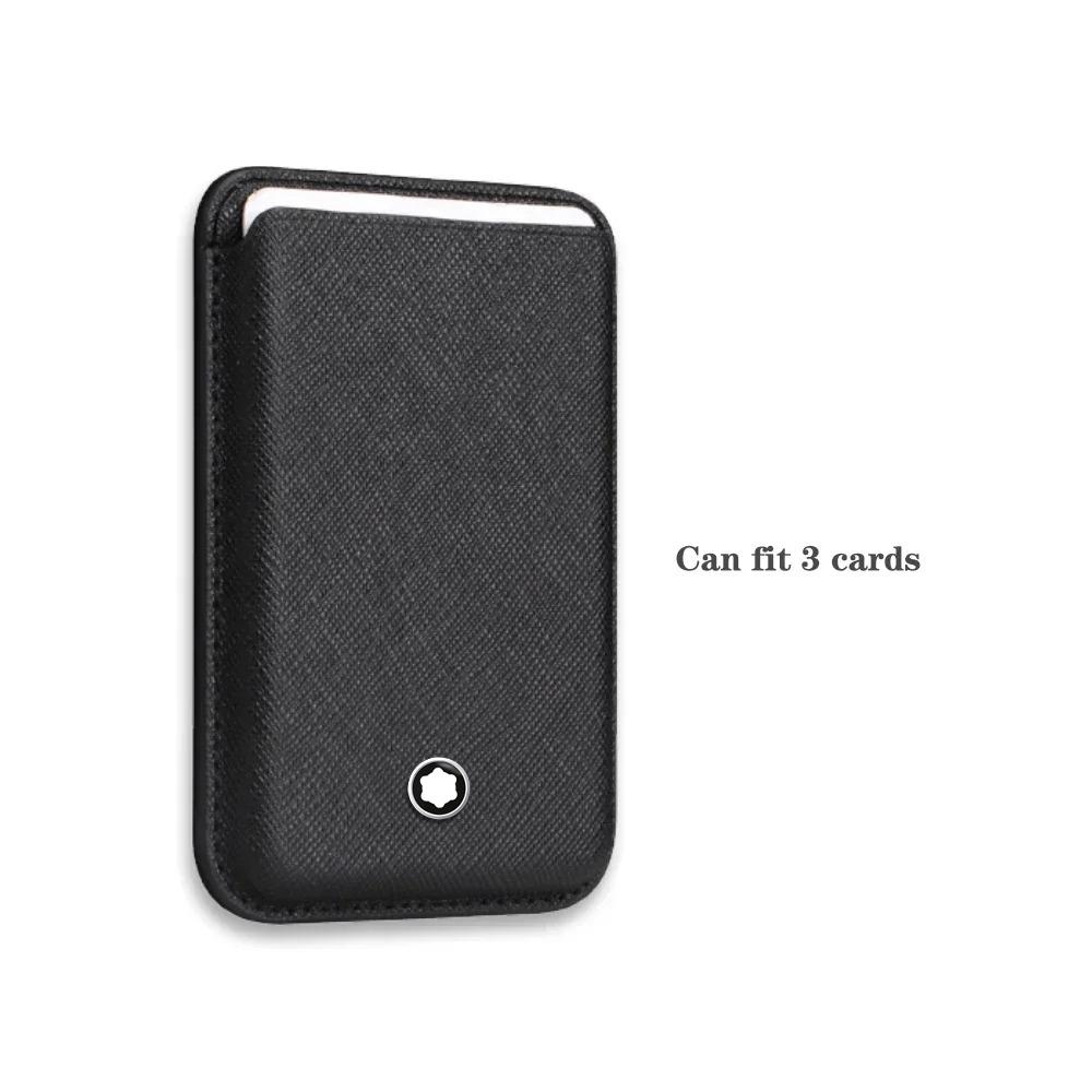 

Luxury Busine Sle Bla Strong Magnetic Type Saffiano Leather Card Holder for Iphone 17 16 15 14 MagSafe Carbon Fiber Wallet Phone