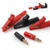 4pcs/Set Alligator Clip + Banana Plug, Test Probe With 4mm Banana Plug Cable Clips Red + Black Stonego Test Accessories