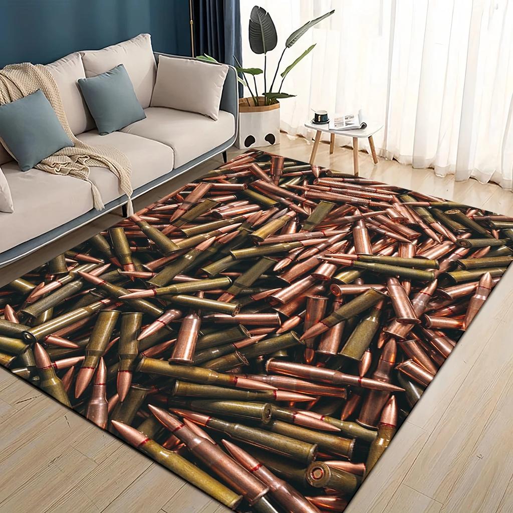 27 Arten Coole Verschiedene Arten von Pistolenkugeln Teppich für Wohnzimmer Schlafzimmer Haus Sofadekoration, Kinder Spielen Rutschfeste Bodenmatte