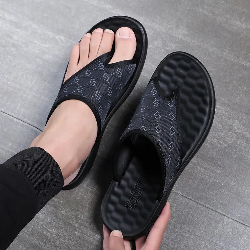 Fashion Designer Brand Summer Men Slide Fashion Slip-on Beach Slippers Conceal Bunion Design Outside Shoes Latex Flip Flops Sandals