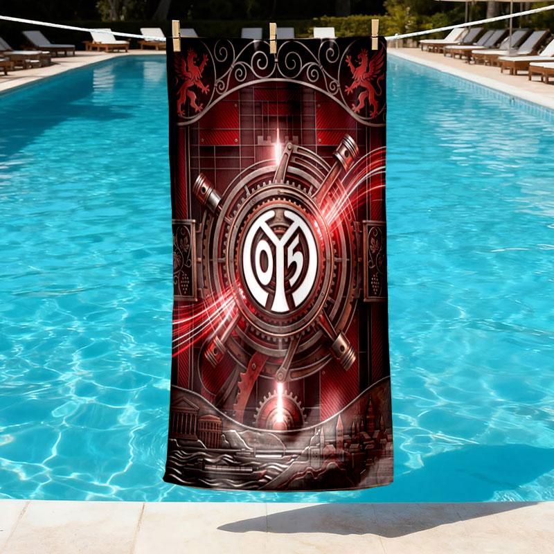 05 1FSV Mainz 05 Print Beach Towel Design, Soft, Lightweight. for Home Bathroom, Spa, Pool, Yoga, Surfing, Camping, Gift for Family, Friend