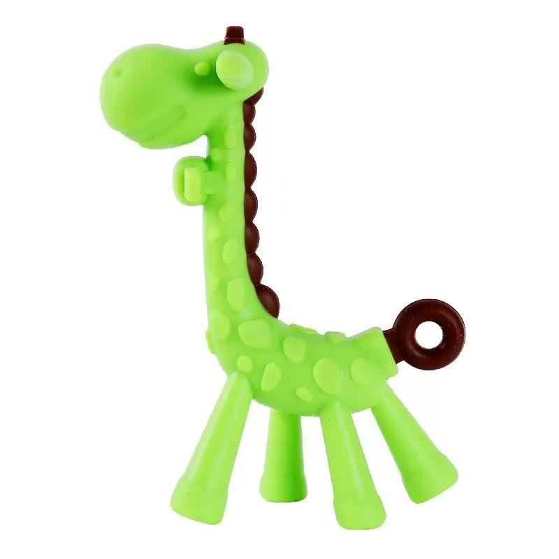 Silicone Baby Teether Set: Giraffe, Round Ring & Little Deer Toys