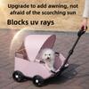 Outdoor Dog Cat Walking Cart Wheels Lightweight Foldable Camping Teddy Stroller Small Cute Sunshade Dog Stroller Pet Supplies