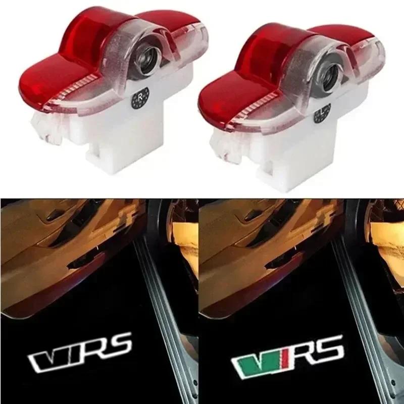 ZVK5 2 Pièces Lumière d'Accueil de Porte de Voiture Logo pour Skoda VRS Logo Octavia A5 MKII 2006 2007 2008-2013 Projecteur d'Ombre Fantôme Accessoires de Lampe