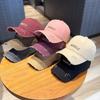 Baseball cap Broken brim Embroidery Letter Hat Female Peaked Cap Male Face Small Spring and Autumn Wide Brim
