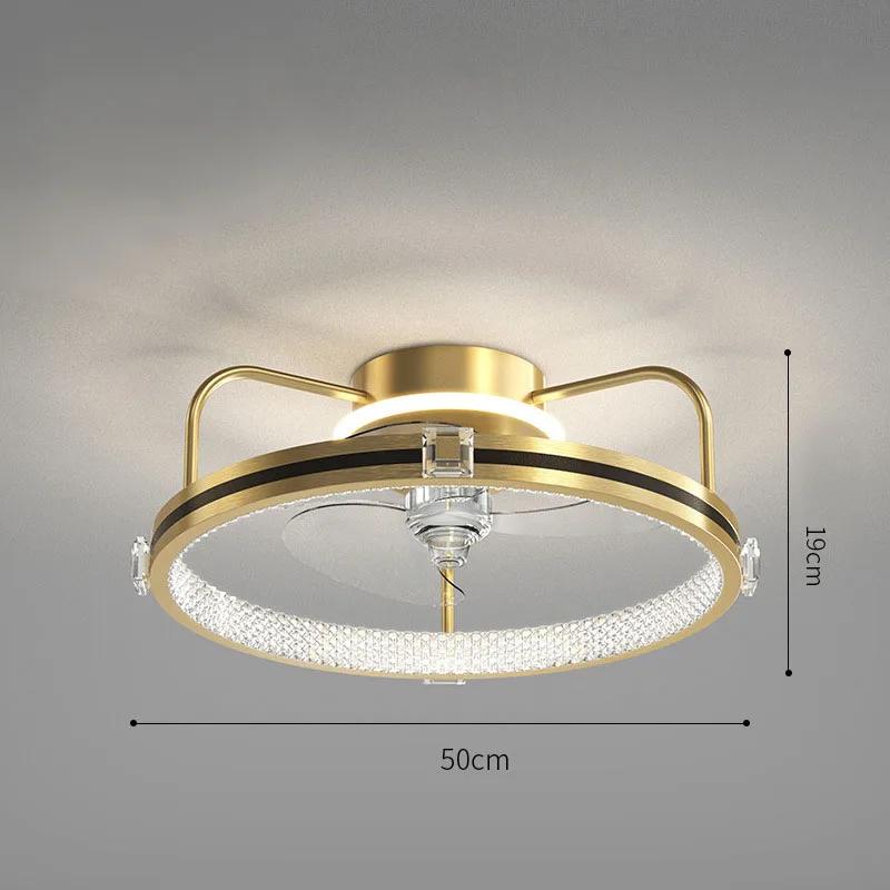 Nordic Bedroom Ceiling Fan Light Remote Control Invisible Blade Silent Ceiling Light Home Decoration Low Floor Fan with Light