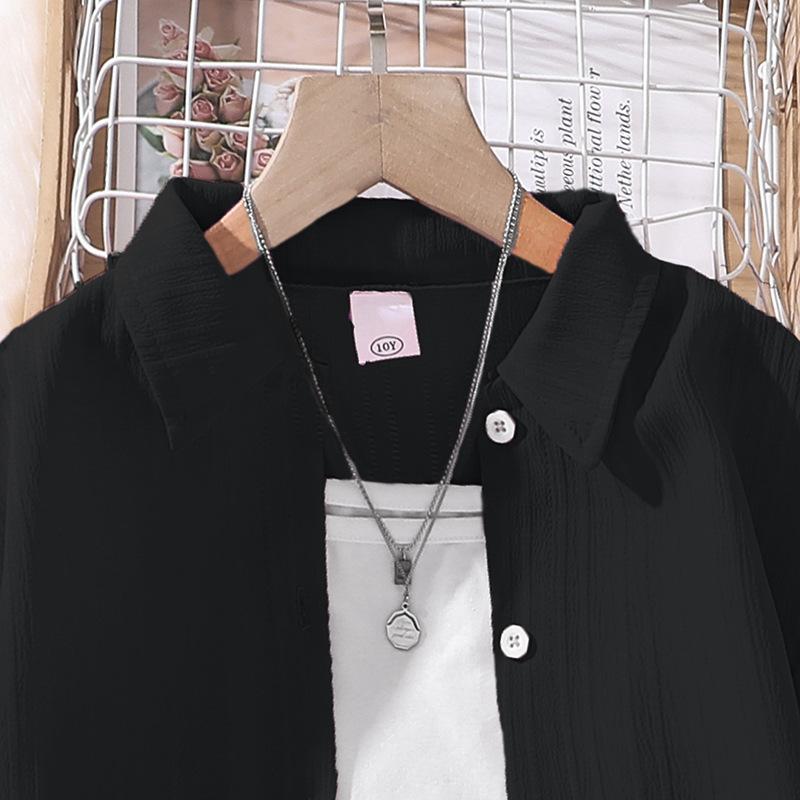 Kinderanzug Kinderbekleidung Herbst Neu Koreanischer Stil Jungen und Mädchen Lasel Langarmhemd Oberteil Weitbeinige Hose