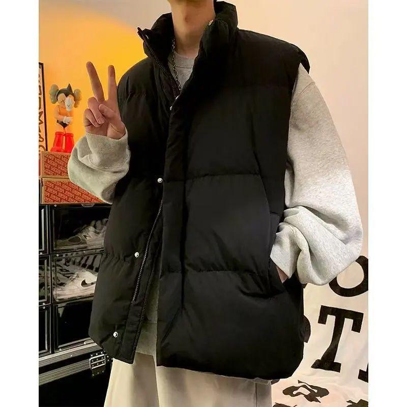 

Унисекс Ретро Свободный Безрукавный Зимний Жилет-Куртка с Хлопковой Подкладкой XL