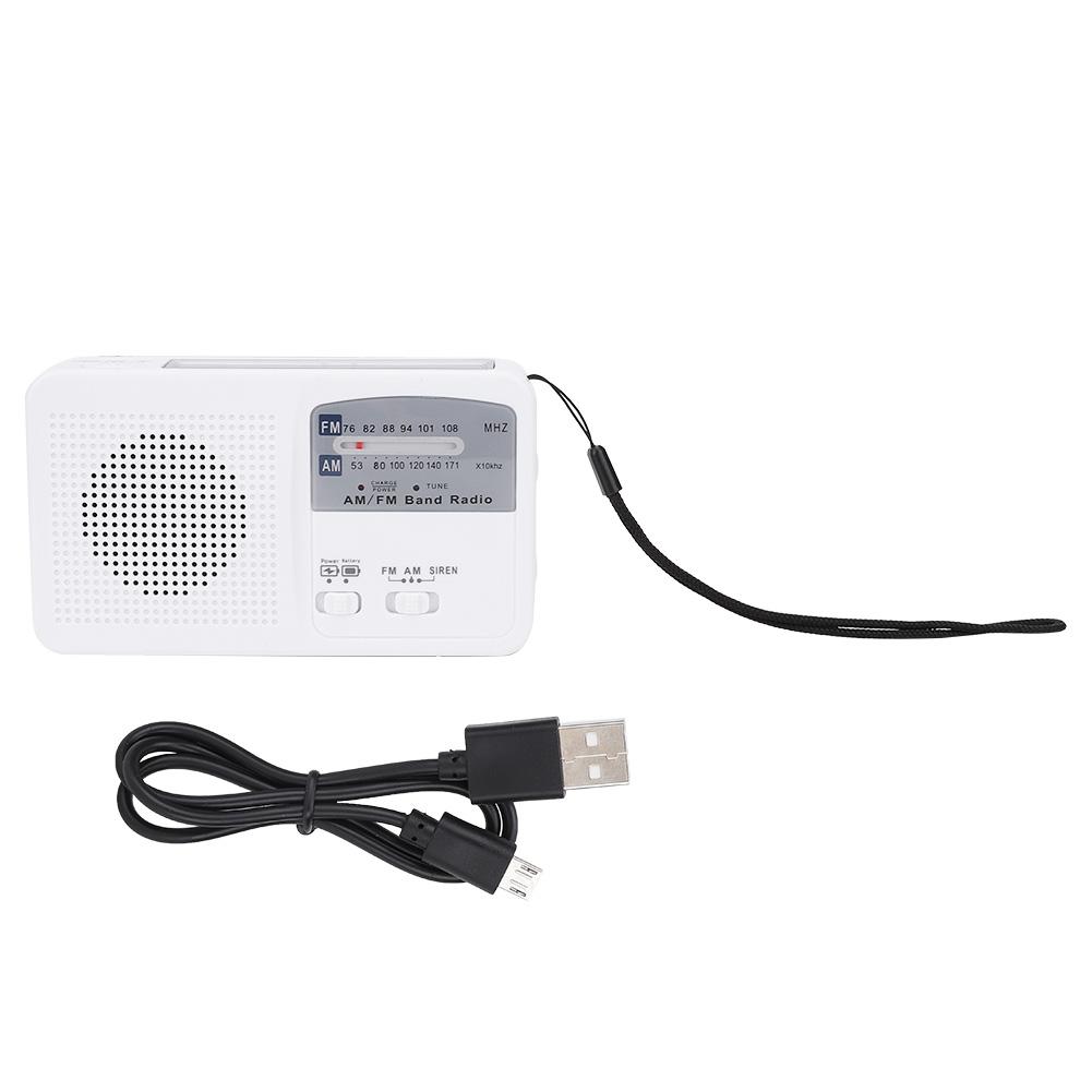 

Plastic White Multi Function Portable Solar Hand Crank Am FM Radio Mobile Phone Charging Emergency Lighting Lamp(White )