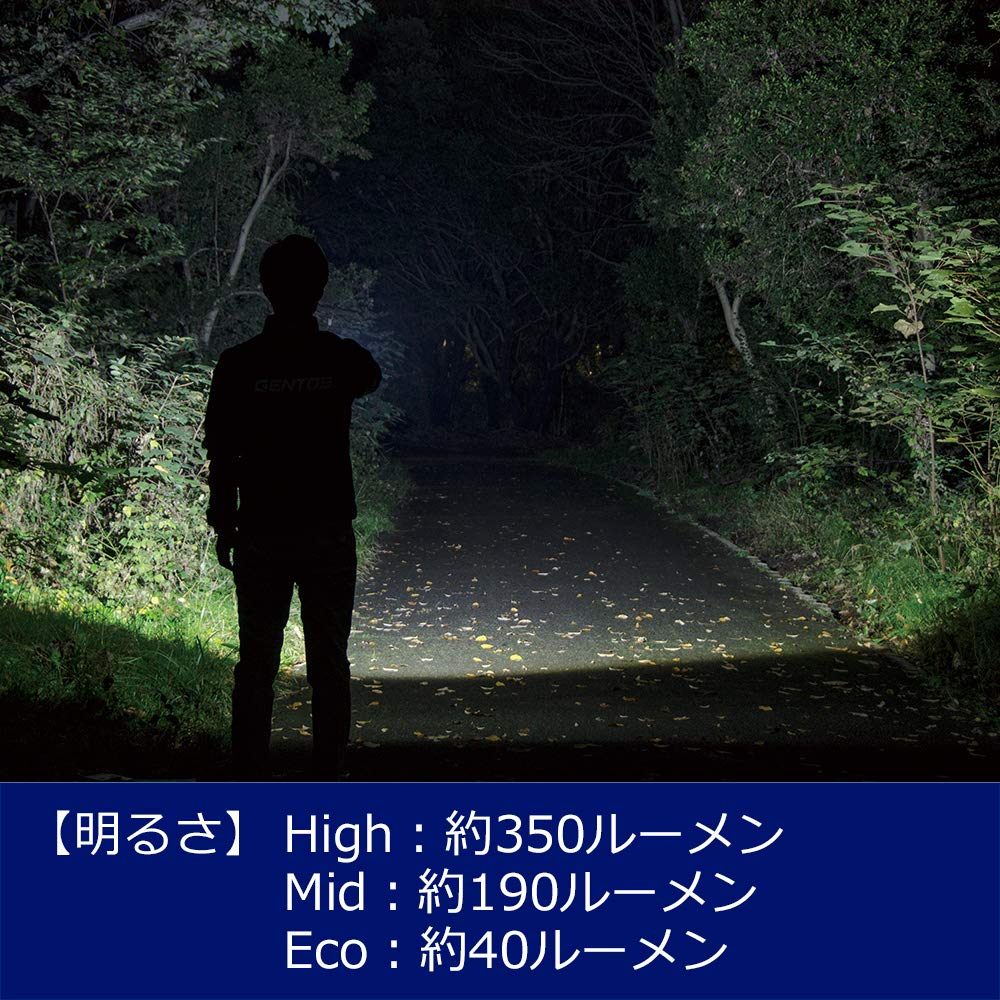 GENTOS Waterproof LED Flashlight Lumens of Hours of Practical Uses 2 AA Magnum Compliant with ANSI [350 Brightness/8 Lighting] Batteries, MG-822D