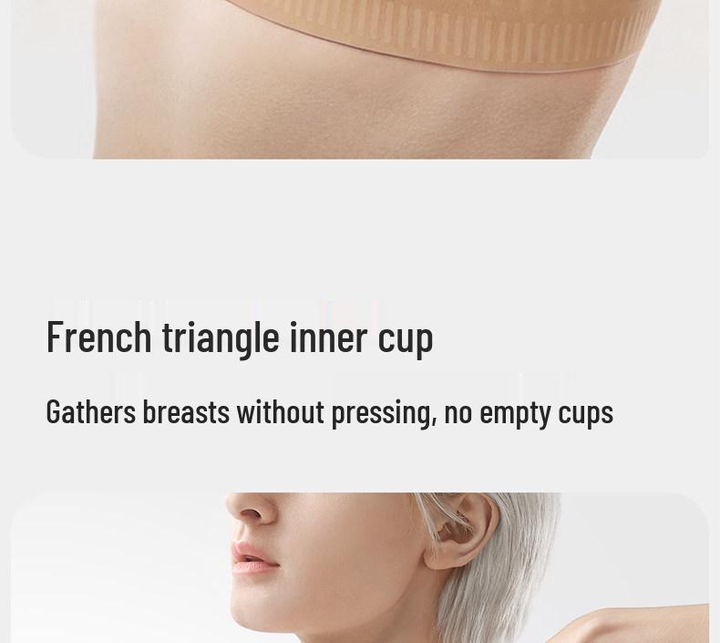 Original Foundation Seamless Bra: Invisible Underwear with Thin Straps, Backless Design, Jelly Strips, Soft Support, and Armpit Fat Collection.