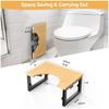 Portable Folding Toilet Stool Adjustable Height Bathroom Step Stool Non-Slip Shower Footstool