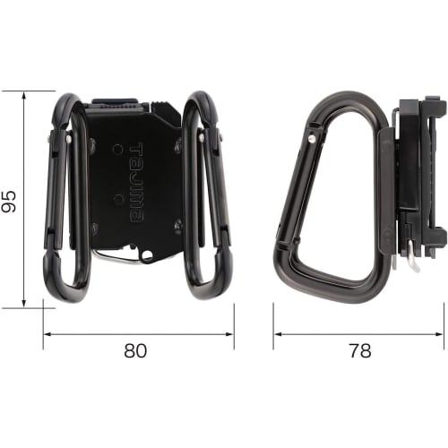 Tajima Safe System Detachable Tool Holder, High-Strength Steel, Small Double Carabiner, SFKHI-CSW. Easy To Attach and Detach. Can Be Attached To Your