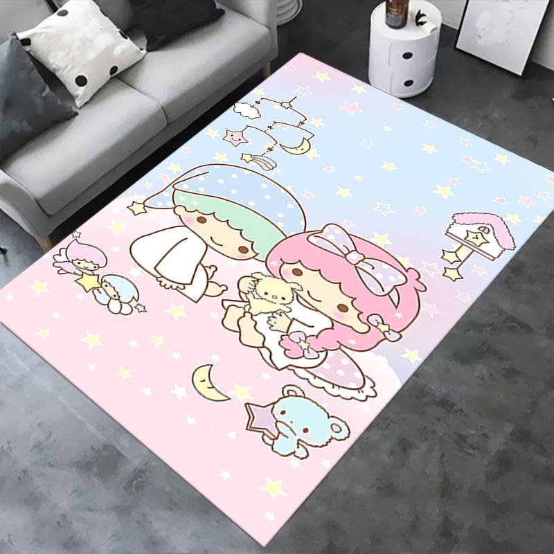 Office Rug Little Twin Stars, Cute Fantasy Anti-Slip Rug, Machine Washable for Living Room, Bedroom, Office, Multiple Sizes, Bedroom Mat, Decorative M