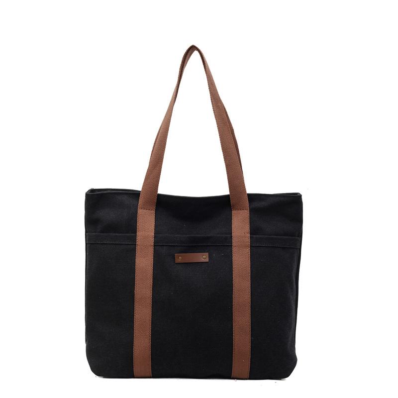 Large Capacity Canvas Travel Bag Commuter Shoulder Bag Shopping Bag Women's Handbag
