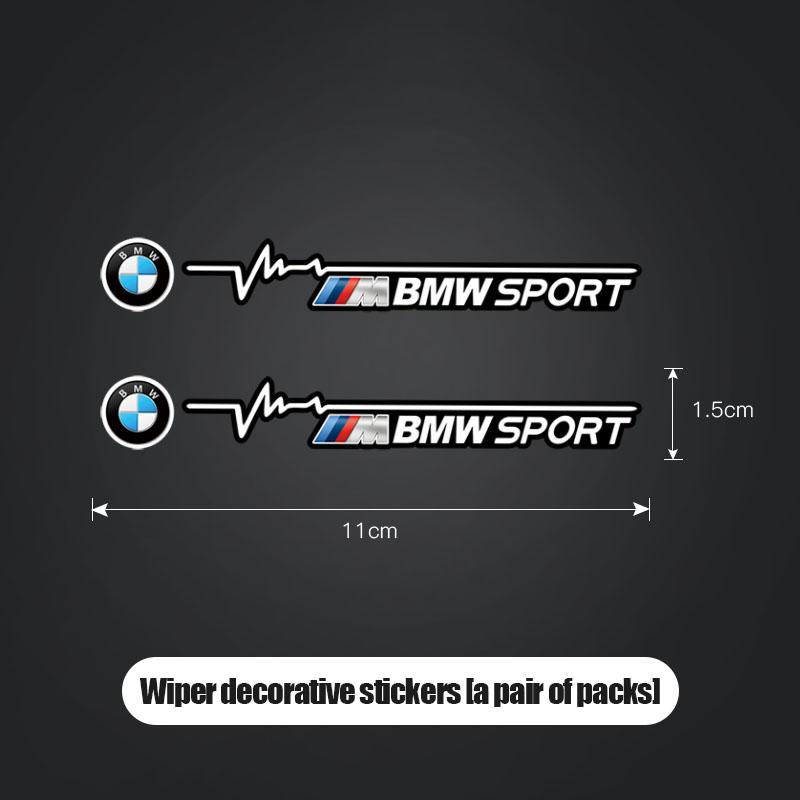 LLIT4 2pcs Car Windshield Wiper Stickers Vinyl Car Waterproof Sticker Key For BMW Performance F30 F40 F10 E90 F20 E46 E60 E70 E39 E36