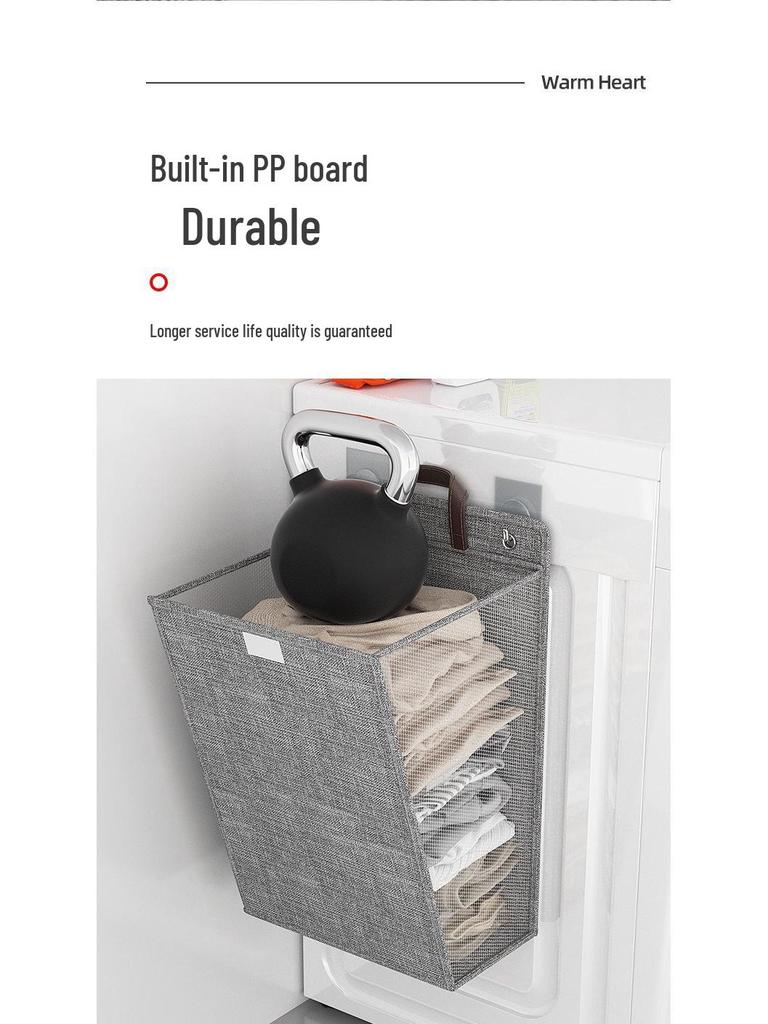 Foldable Wall-Mounted Laundry Hamper: Multi-Use Storage Basket for Dirty Clothes in Dorms & Homes