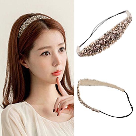 Süßes Damen-Haarband aus Spitze, Kunstperlen, Strass-Kristall-Stirnband, Kopfschmuck