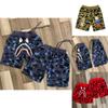 Bereit Camouflage Hai Kopf Bedruckte Baumwollshorts Für Herren Jugendmode**
