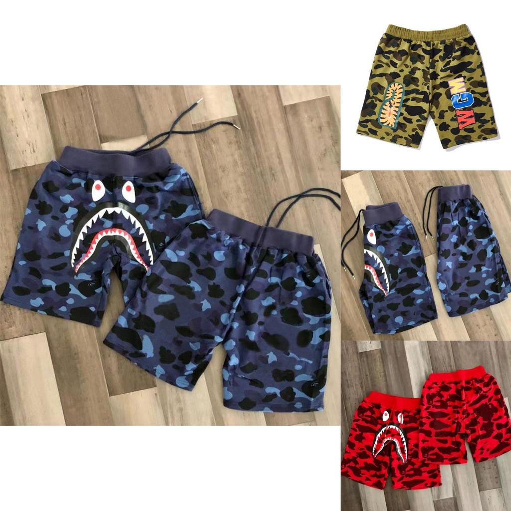 Bereit Camouflage Hai Kopf Bedruckte Baumwollshorts Für Herren Jugendmode**